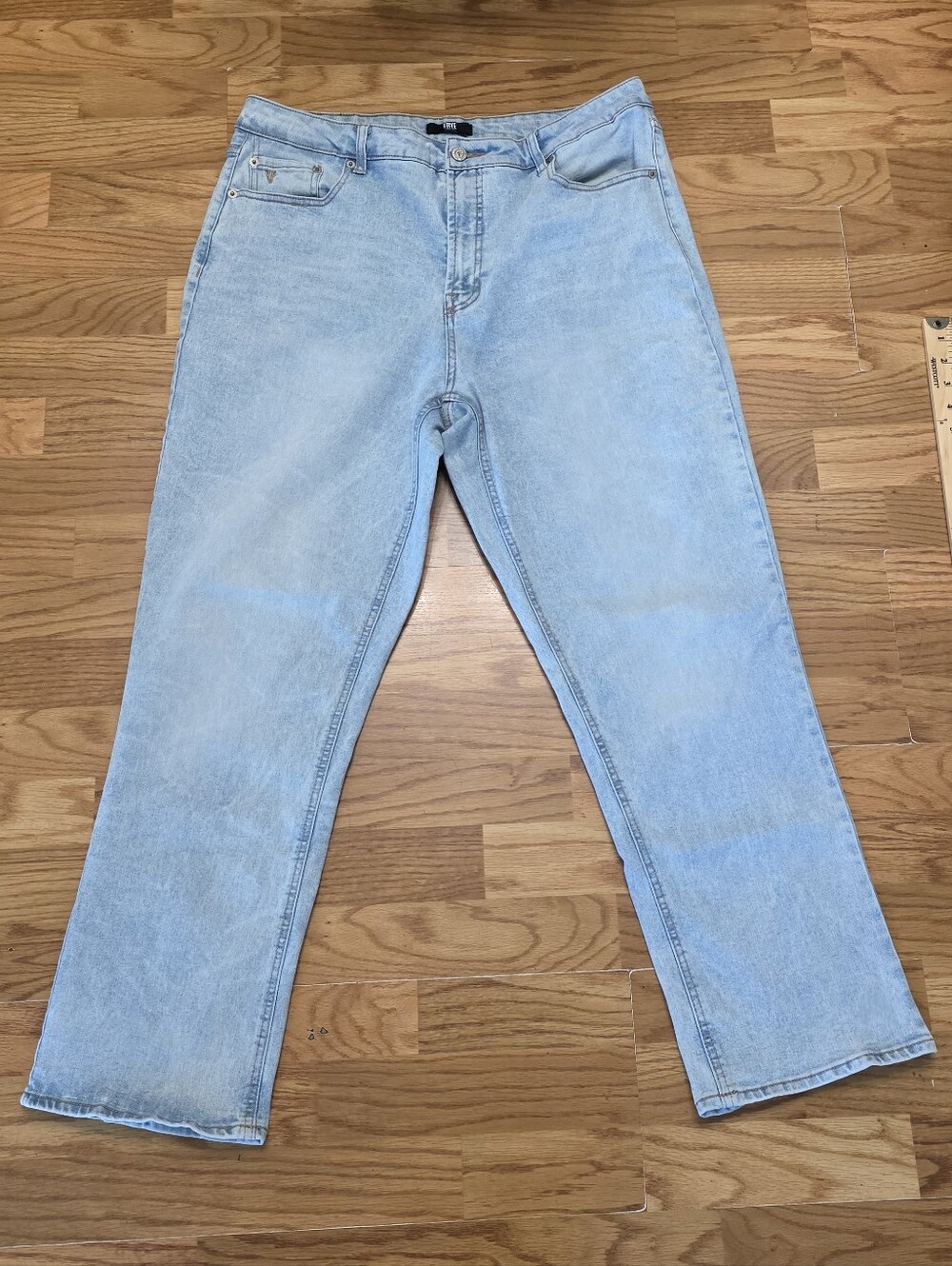 Frye Women's Light Wash Blue Straight Leg Stretch Denim Jeans Size 12
